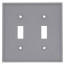2-Gang Electrical Wall Plate, Nylon, Toggle Switch (Grey)