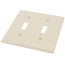 2-Gang Electrical Wall Plate, Nylon, Toggle Switch (Ivory)