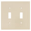 2-Gang Electrical Wall Plate, Nylon, Toggle Switch (Ivory)