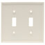 2-Gang Electrical Wall Plate, Toggle Switch (Light Almond)