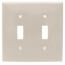 2-Gang Electrical Wall Plate, Toggle Switch (Light Almond)