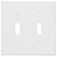 2-Gang Electrical Wall Plate, Nylon, Toggle Switch (White)