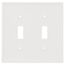 2-Gang Electrical Wall Plate, Nylon, Toggle Switch (White)