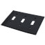 3-Gang Electrical Wall Plate, Nylon, Toggle Switch (Black)