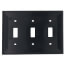 3-Gang Electrical Wall Plate, Nylon, Toggle Switch (Black)