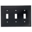 3-Gang Electrical Wall Plate, Nylon, Toggle Switch (Black)