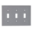 3-Gang Electrical Wall Plate, Nylon, Toggle Switch (Grey)