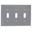 3-Gang Electrical Wall Plate, Nylon, Toggle Switch (Grey)