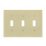 3-Gang Electrical Wall Plate, Nylon, Toggle Switch (Ivory)