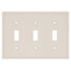 3-Gang Electrical Wall Plate, Nylon, Toggle Switch (Light Almond)