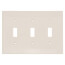 3-Gang Electrical Wall Plate, Nylon, Toggle Switch (Light Almond)