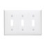 3-Gang Electrical Wall Plate, Nylon, Toggle Switch (White)