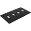 4-Gang Electrical Wall Plate, Nylon, Toggle Switch (Black)