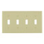 4-Gang Electrical Wall Plate, Nylon, Toggle Switch (Ivory)
