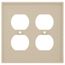 2-Gang Electrical Wall Plate, Nylon, Duplex (Ivory)