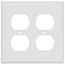 2-Gang Electrical Wall Plate, Nylon, Duplex (Light Almond)