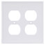 2-Gang Electrical Wall Plate, Nylon, Duplex (White)