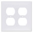 2-Gang Electrical Wall Plate, Nylon, Duplex (White)
