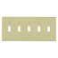 5-Gang Electrical Wall Plate, Nylon, Toggle Switch (Ivory)