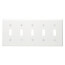 5-Gang Electrical Wall Plate, Nylon, Toggle Switch (White)