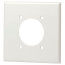 2-Gang 2.15" Dia. Device Receptacle Wall Plate, Flush Mount, Nylon (White)