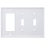 3-Gang Electrical Wall Plate, Combo, Nylon, 2 Toggle & 1 Decora (White)