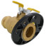 1-1/2" Press Full Port Brass Uni-Flange Isolator Ball Valve w/ Detachable Rotating Flange and Drain