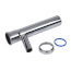 1-1/2" x 8" Hose & Clamp Branch Tailpiece, Slip Joint Top, 17 GA, 7/8" Branch (Nut Down)