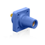 16 Series Female Panel Receptacle, Cam-Type, 90-Degree, Threaded Stud Length, 3/4", Taper Nose, 400A Max, Cable Range, #2 to 4/0 AWG (Blue)