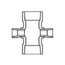1-1/2" x 1/2" CPVC Schedule 80 Reducing Cross, Bushed (Socket)