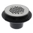 PVC Screw On Shower Pan Drain w/ Stainless Steel Strainer & Plastic Rim