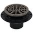 PVC Round Shower Pan Drain w/ Cast Nickel Finish Ring & Strainer