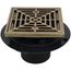 PVC Square Shower Pan Drain w/ Cast Nickel-Bronze Ring & Strainer