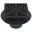 PVC Square Shower Pan Drain w/ Cast Oil-Rubbed Bronze Ring & Strainer