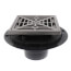 PVC Square Shower Pan Drain w/ Matte Stainless Steel Ring & Strainer