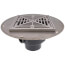 PVC Halo Shower Drain w/ Matte Stainless Steel Ring & Strainer - Square Pattern