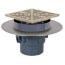 3" PVC FinishLine Adjustable Complete Assembly Floor Drain w/ 5-7/8" Square Ring and Strainer