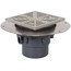 PVC Halo Shower Drain w/ Matte Stainless Steel Ring & Strainer - Square Pattern