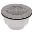 1-1/2" PVC Solvent Weld Shower Module Drain w/ Screw-On Stainless Steel Strainer (Hub)