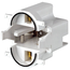 Gx23 Base, 2-pin, Compact Fluorescent Lampholder, Vertical, Top Snap-in (Black) Color Code, Quick-connect 18awg Solid Or Str Tinned White Body
