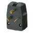 Industrial Grade Angle Plug, 2P, 30A, NEMA TT-30P - Black (125V)