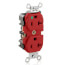Extra Heavy-Duty Hospital Grade Duplex Receptacle w/ Smooth Face, 2P, 20A, NEMA 5-20R - Red (125V)