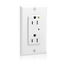 Decora Plus SuRGe Protective Isolated Ground Duplex Receptacle Outlet,  15A, 125V Back or Side Wire, NEMA 5-15R, 2-Pole, 3-Wire - White