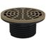 2" x 3" ABS FinishLine Adjustable Sch. 40 Hub Floor Drain, Nickel Bronze Strainer w/ 5-1/2" Top and Coring Plug