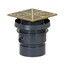 3" x 4" PVC FinishLine Square Adjustable Complete Assembly Floor Drain, Nickel Bronze Strainer w/ 6.5 Top (Hub)
