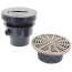 3" x 4" PVC FinishLine Round Adjustable Complete Assembly Floor Drain, Nickel Bronze Strainer w/ 6.5 Top (Hub)
