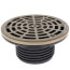 PVC FinishLine Round Adjustable Finish Fixture Floor Drain, Nickel Bronze Strainer w/ 5.5 Top (Hub)