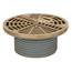 Ductile Iron FinishLine Round Adjustable Finish Fixture Floor Drain, Nickel Bronze Strainer w/ 6.5 Top (No-Hub)