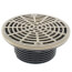 4" Schedule 40 Hub Connection FinishLine Adjustable Floor Drain w/ Nickel Bronze Strainer, 6.5" Top