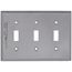 3-Gang Wall Plate, Toggle Switch, Device Mount (430 Stainless Steel)